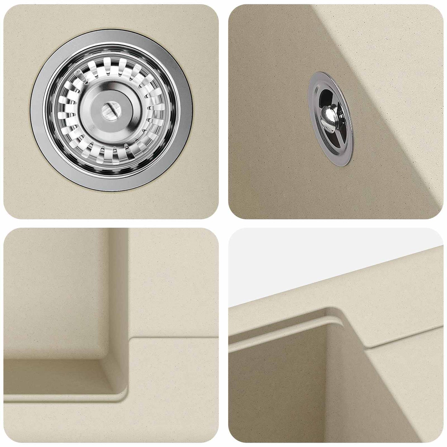 Vask Beige 670 x 460 mm 80% Kvarts og 20% Resin