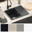 Vask 80% Kvarts og 20% Resin 560 x 460 mm Sort