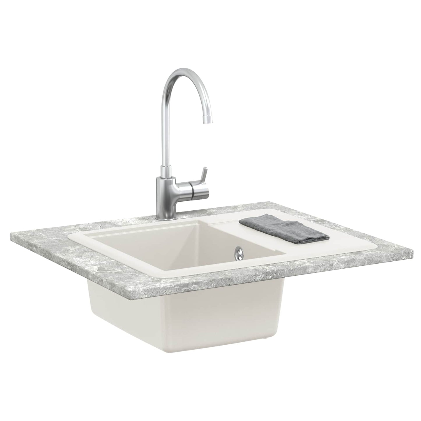 Vask Hvid 560 x 460 mm 80% Kvarts og 20% Resin