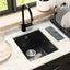 Vask 80% Kvarts og 20% Resin 370 x 460 mm Sort