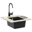 Vask 80% Kvarts og 20% Resin 370 x 460 mm Sort