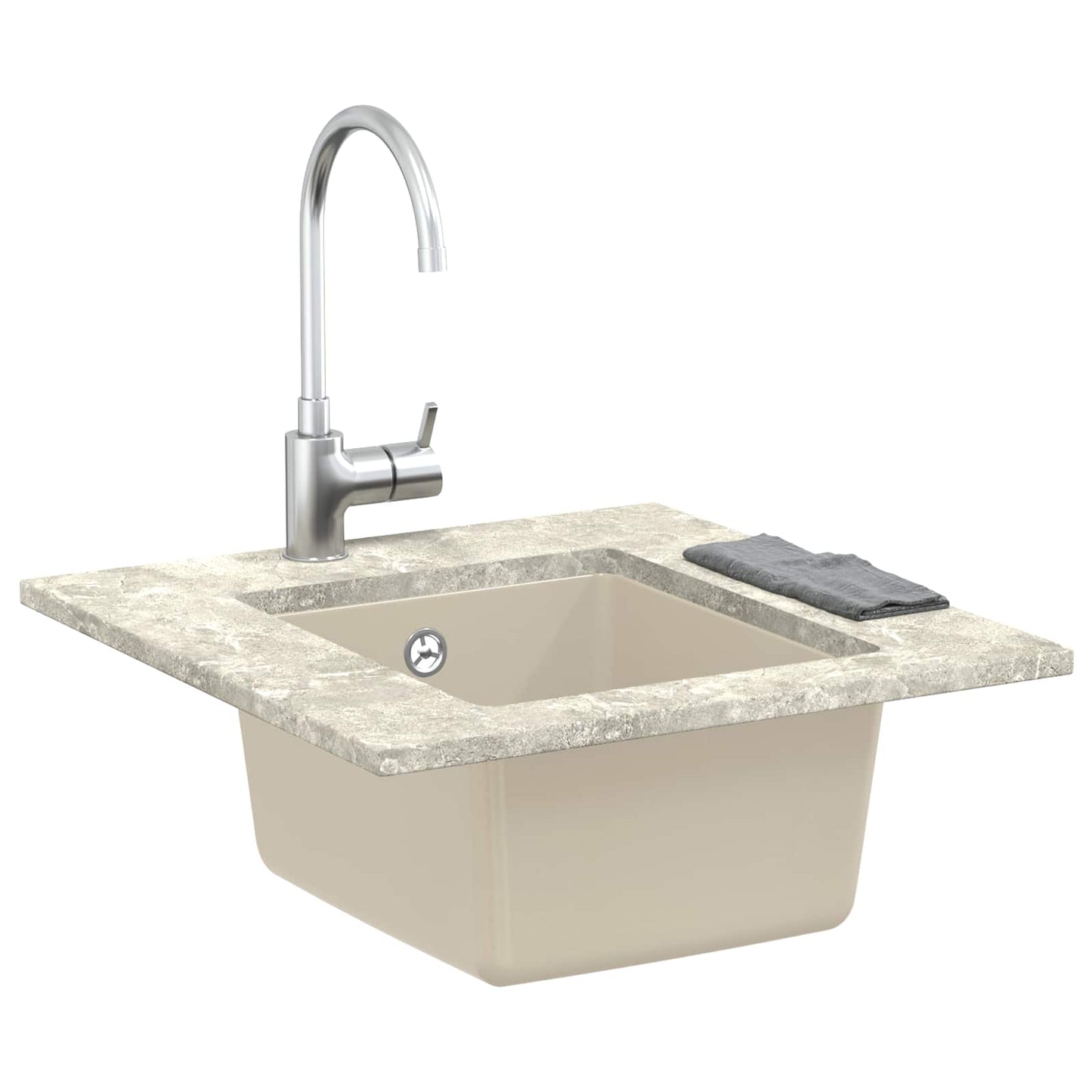 Vask Beige 370 x 460 mm 80% Kvarts og 20% Resin