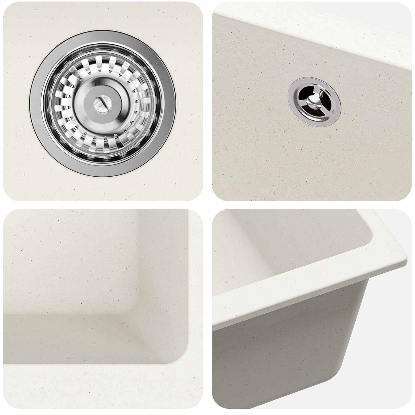 Vask Hvid 430 x 460 mm 80% Kvarts og 20% Resin