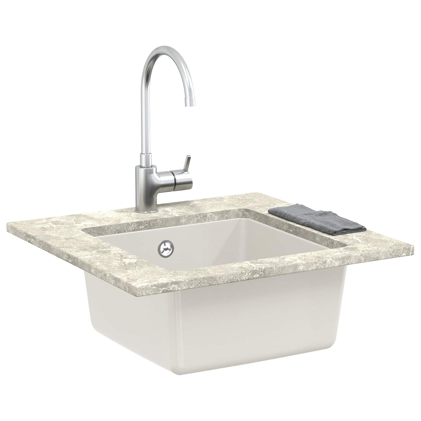 Vask Hvid 430 x 460 mm 80% Kvarts og 20% Resin