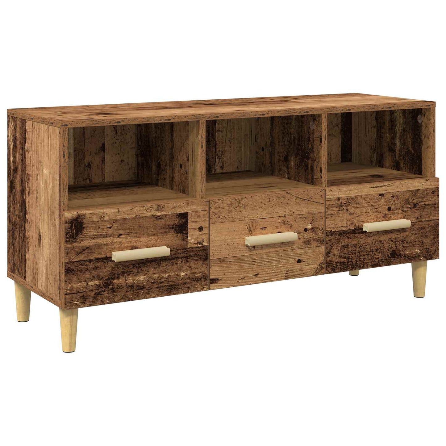 TV-skab med skuffe Gammelt træ 102 x 36 x 50 cm Konstrueret træ