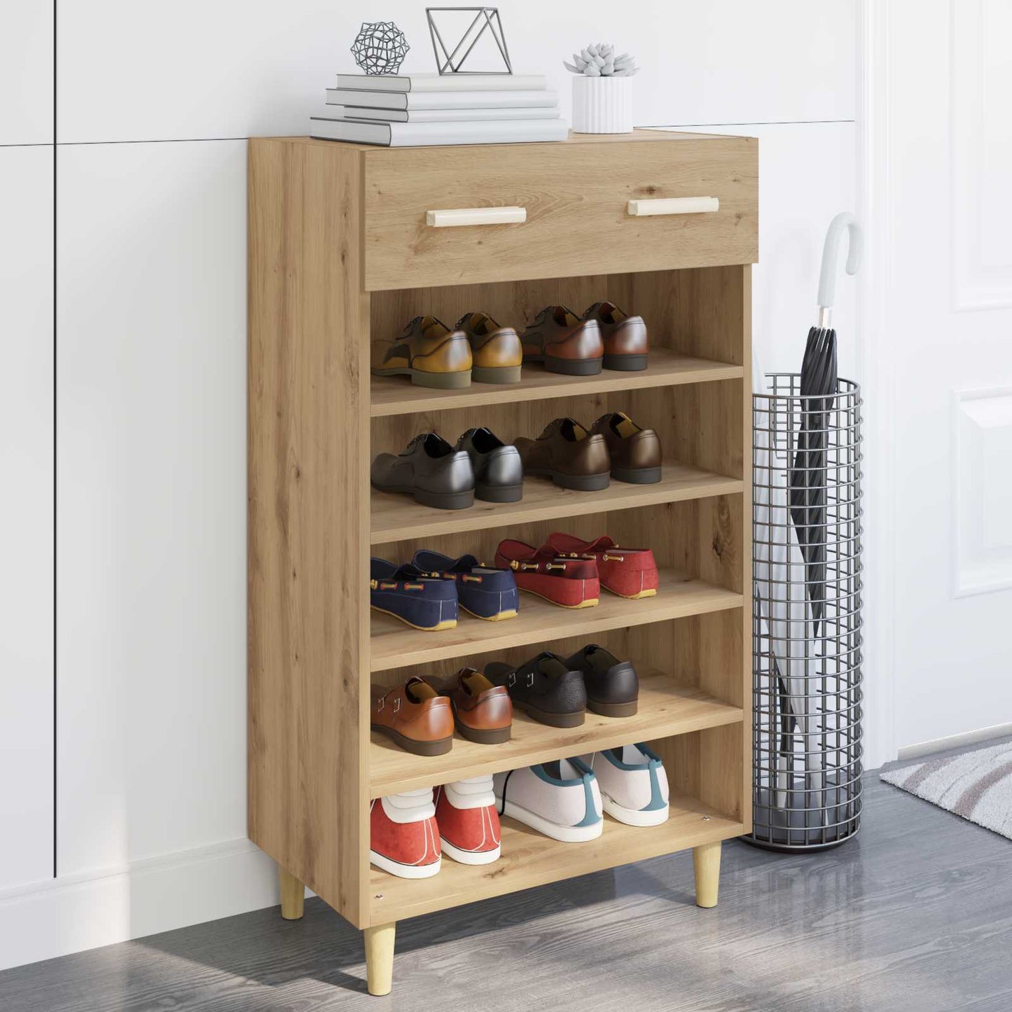 Sko skab 60 x 35 x 105 cm Konstrueret træ Artisan eg
