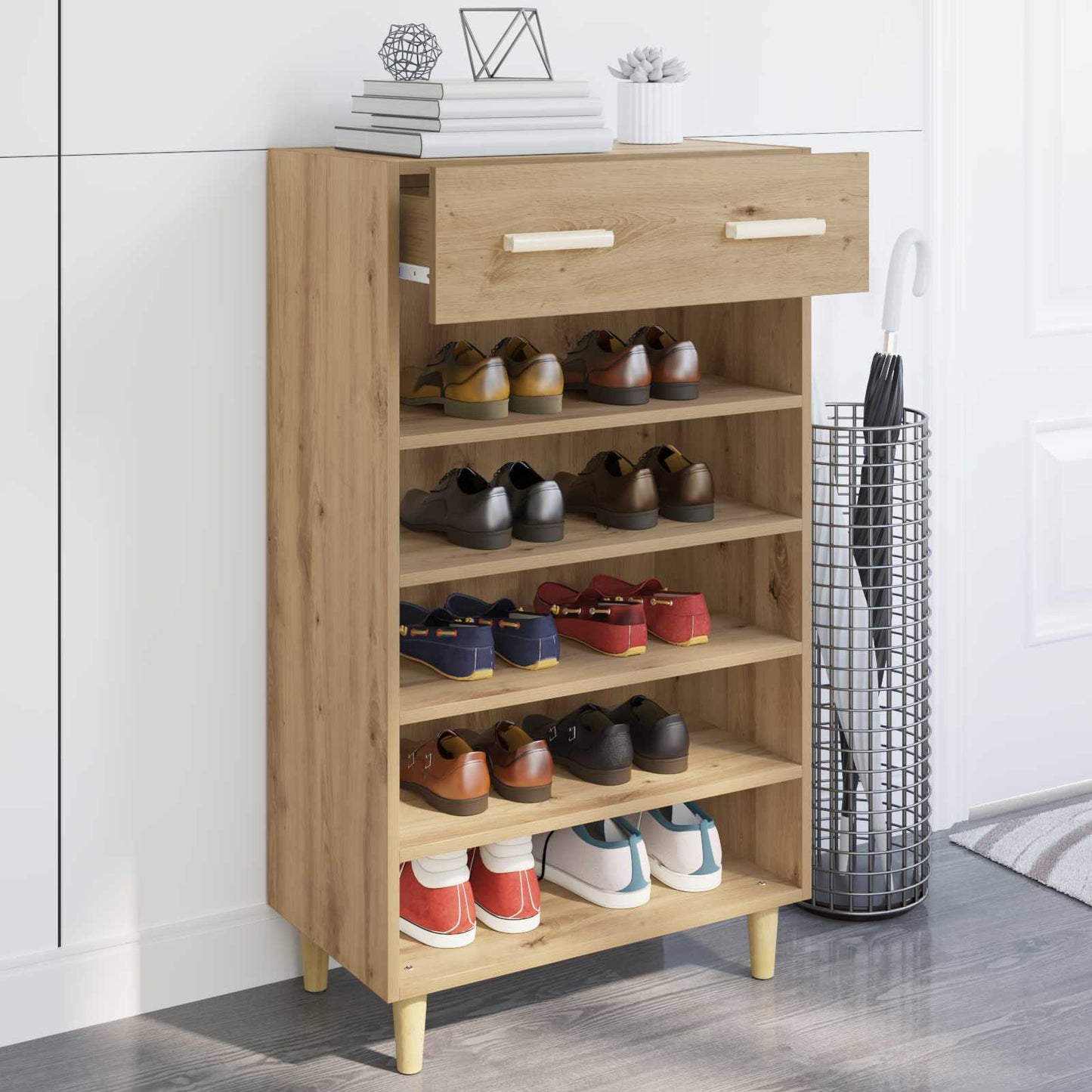 Sko skab 60 x 35 x 105 cm Konstrueret træ Artisan eg