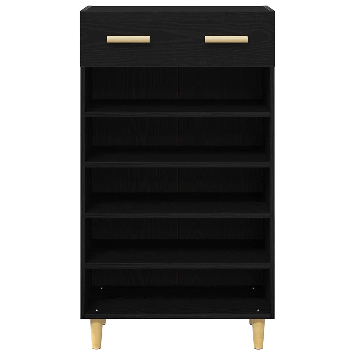 Sko skab med skuffe Sort eg 60 x 35 x 105 cm Konstrueret træ