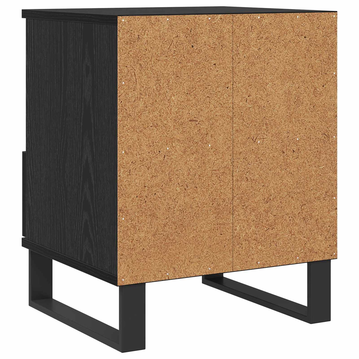 Sengeskab med skuffe Sort eg 40 x 35 x 50 cm Konstrueret træ