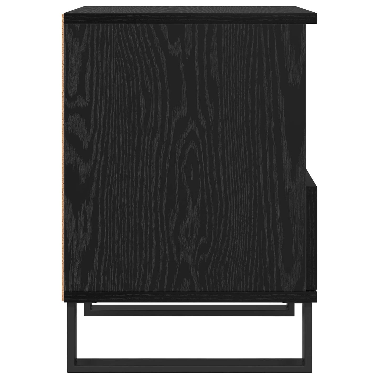 Sengeskab med skuffe Sort eg 40 x 35 x 50 cm Konstrueret træ