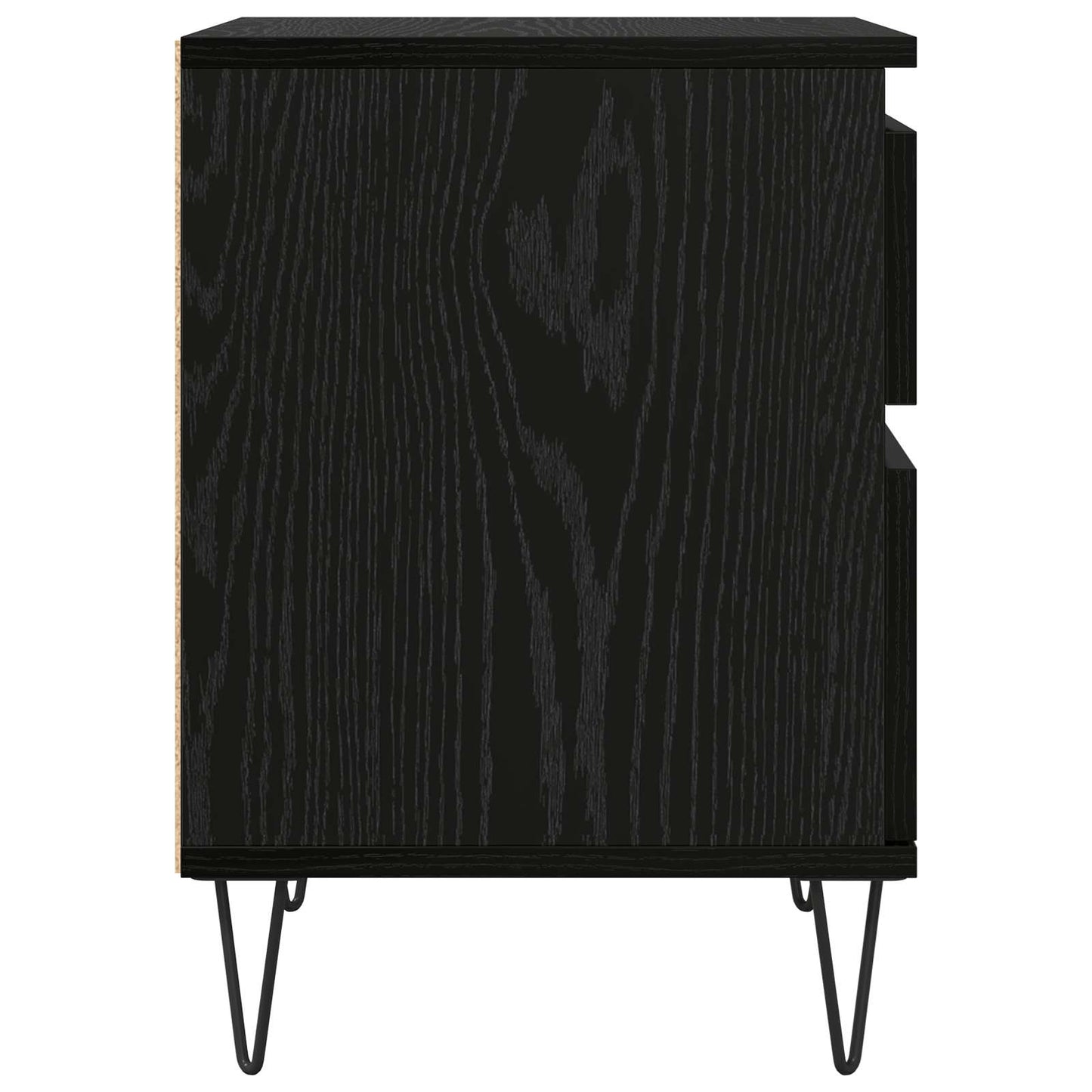 Sengeskab med skuffe Sort eg 40 x 35 x 50 cm Konstrueret træ