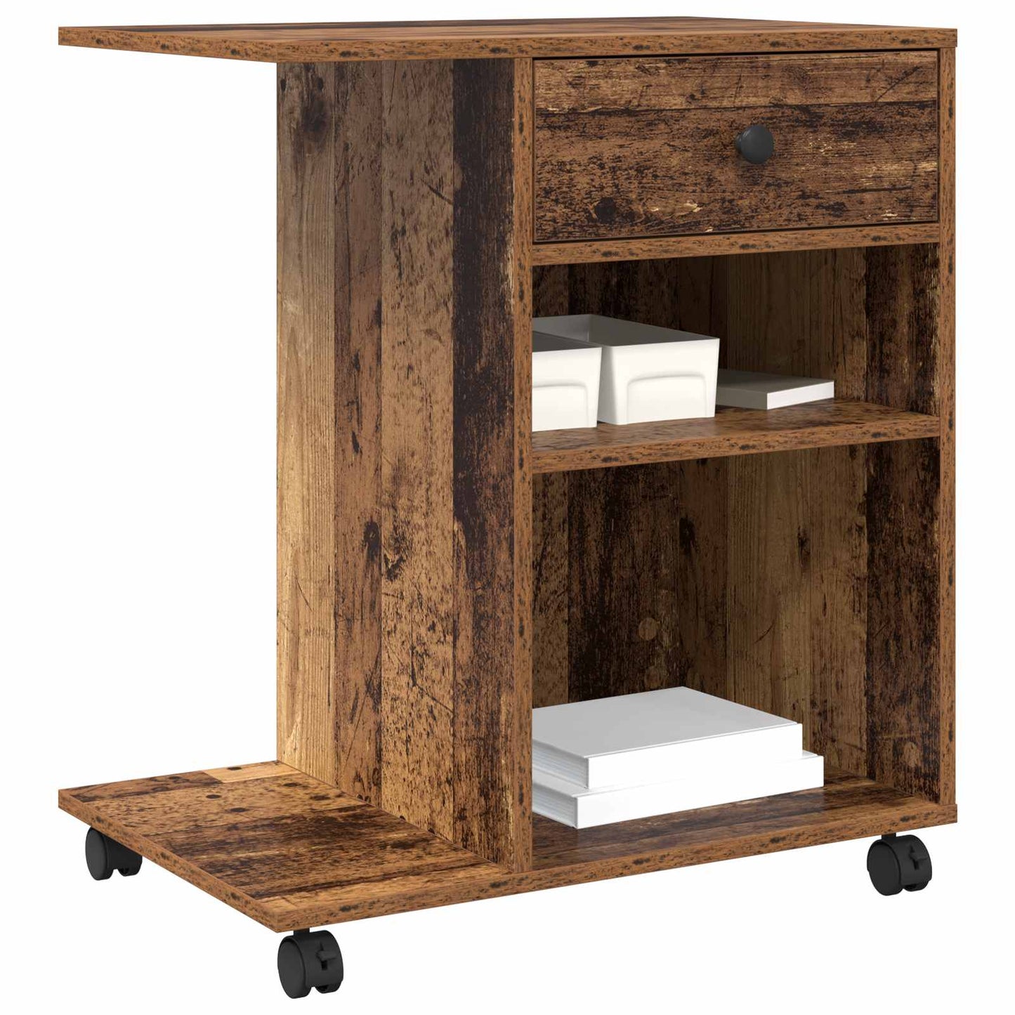 Printerstand Gammelt træ 60 x 40 x 68.5 cm Konstrueret træ