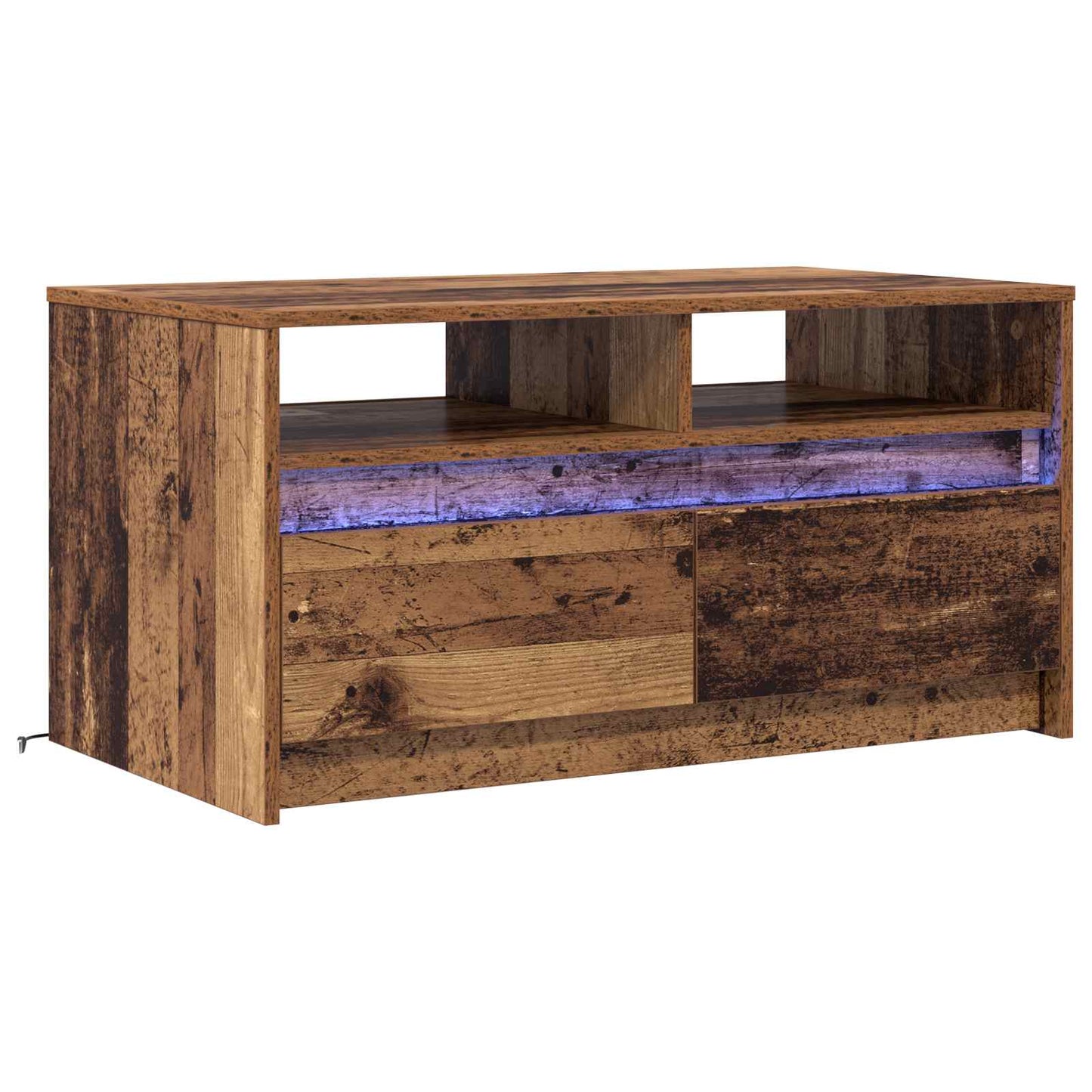 Sofabord med skuffe Gammelt træ 90 x 50 x 45 cm Konstrueret træ
