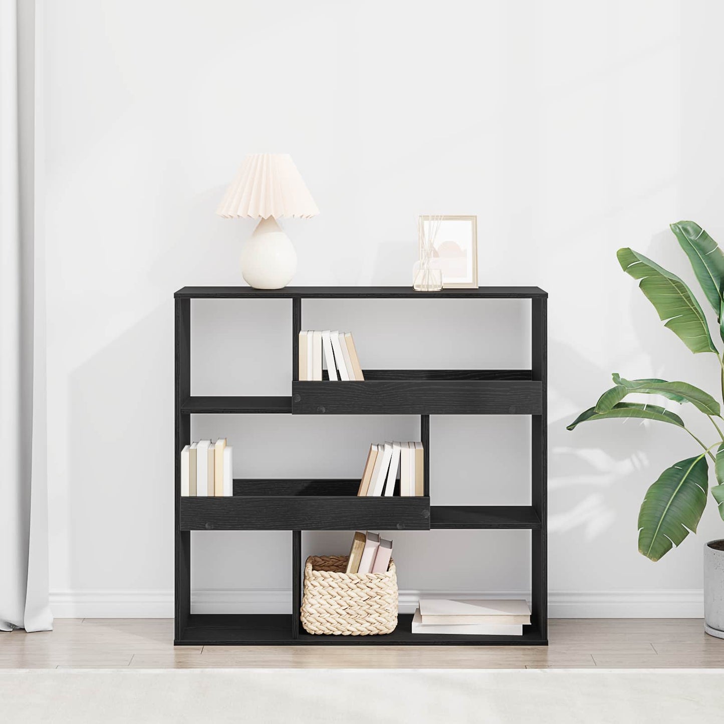 Boghylde Sort eg 100 x 33 x 94,5 cm Konstrueret træ