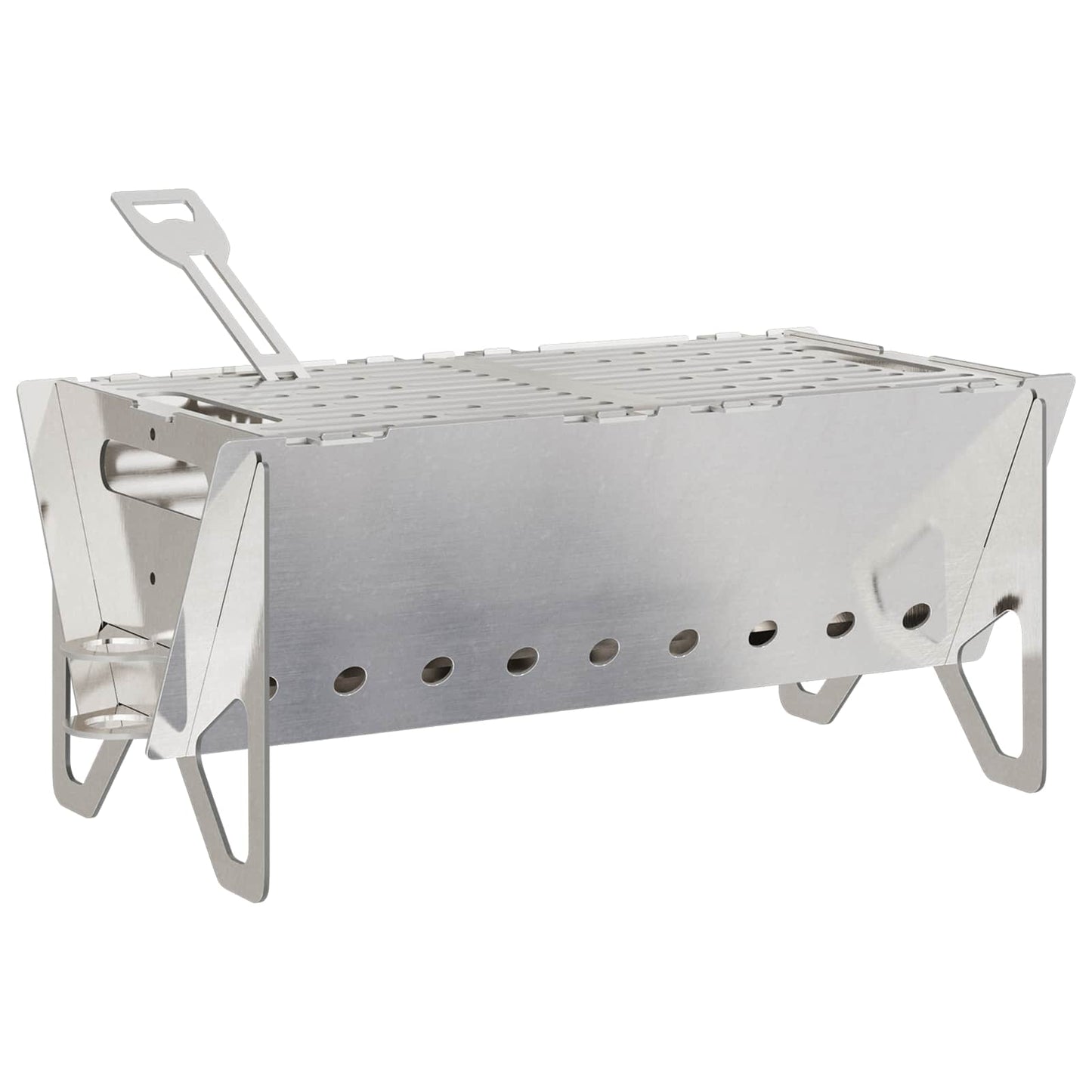 Camping bålplads 42 x 22 x 18 cm Rustfrit stål Sølv