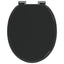 Blødt lukket toiletbræt Sort 44 x 38 cm MDF plade