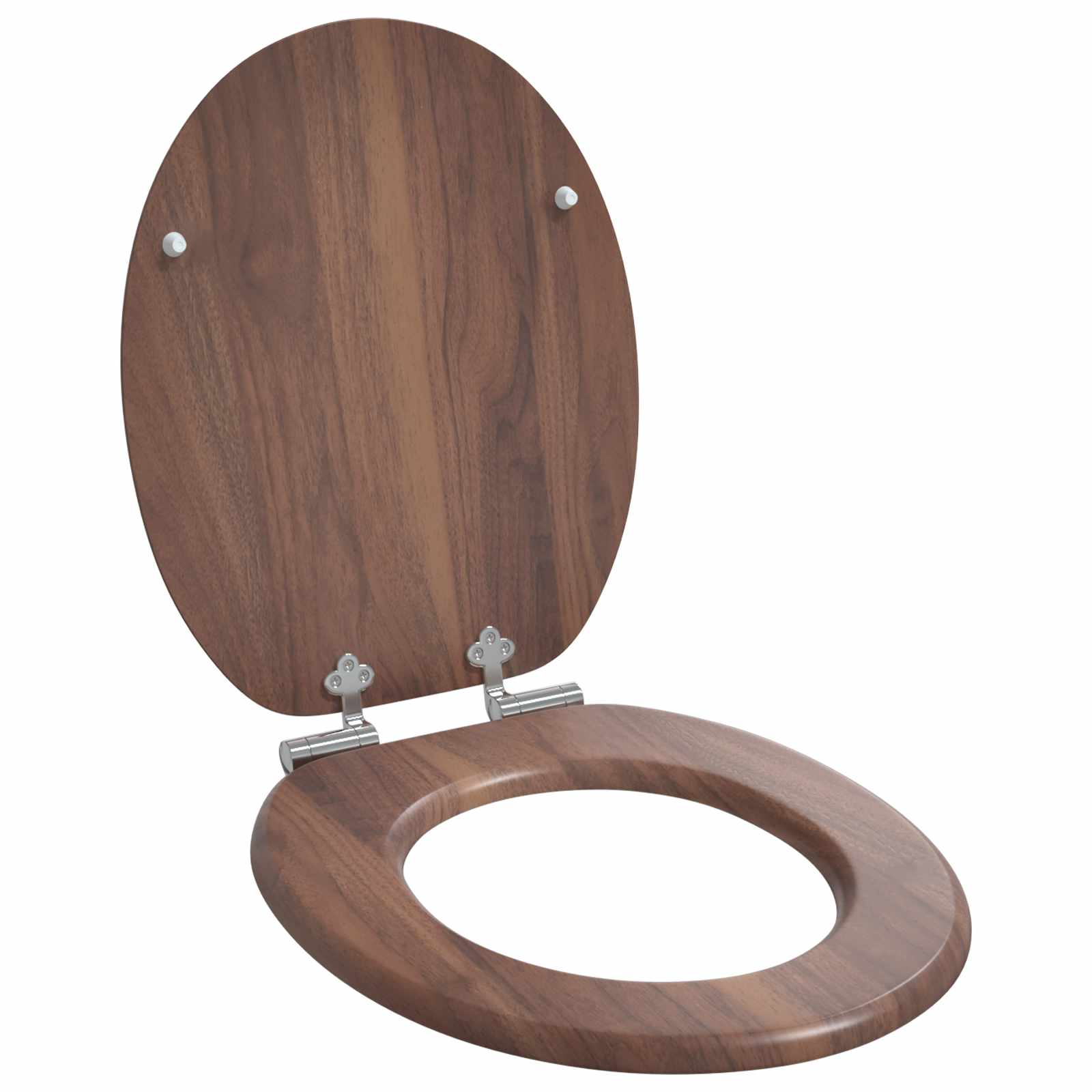 Blødt lukket toiletbræt Brun 44 x 38 cm MDF plade