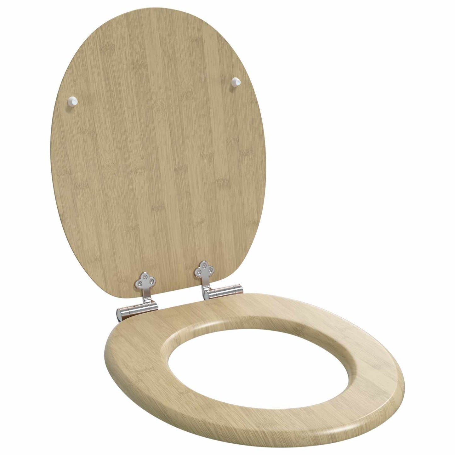 Blødt lukket toiletbræt Lys Bambusfarve 44 x 38 cm MDF plade