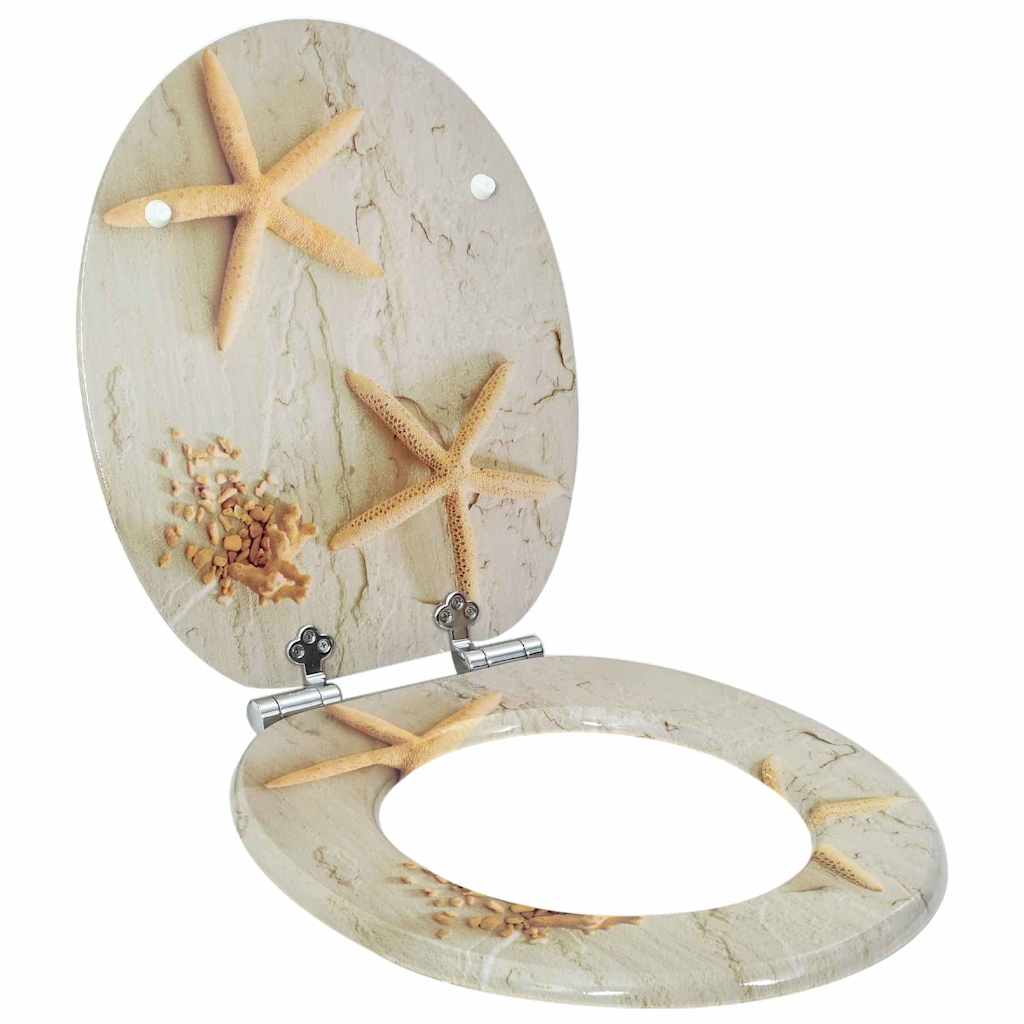 Blødt lukket toiletbræt Gul og Hvid 44 x 38 cm MDF plade