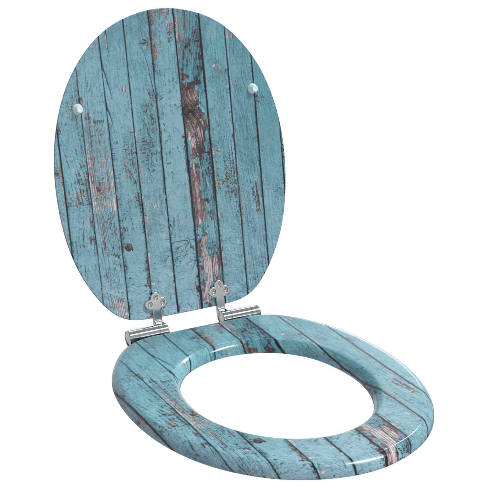Blødt lukket toiletbræt Blå 44 x 38 cm MDF plade