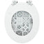 Blødt lukket toiletbræt Blå og Hvid Porcelæn 44 x 38 cm