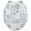 Blødt lukket toiletbræt Blå og Hvid Porcelæn 44 x 38 cm