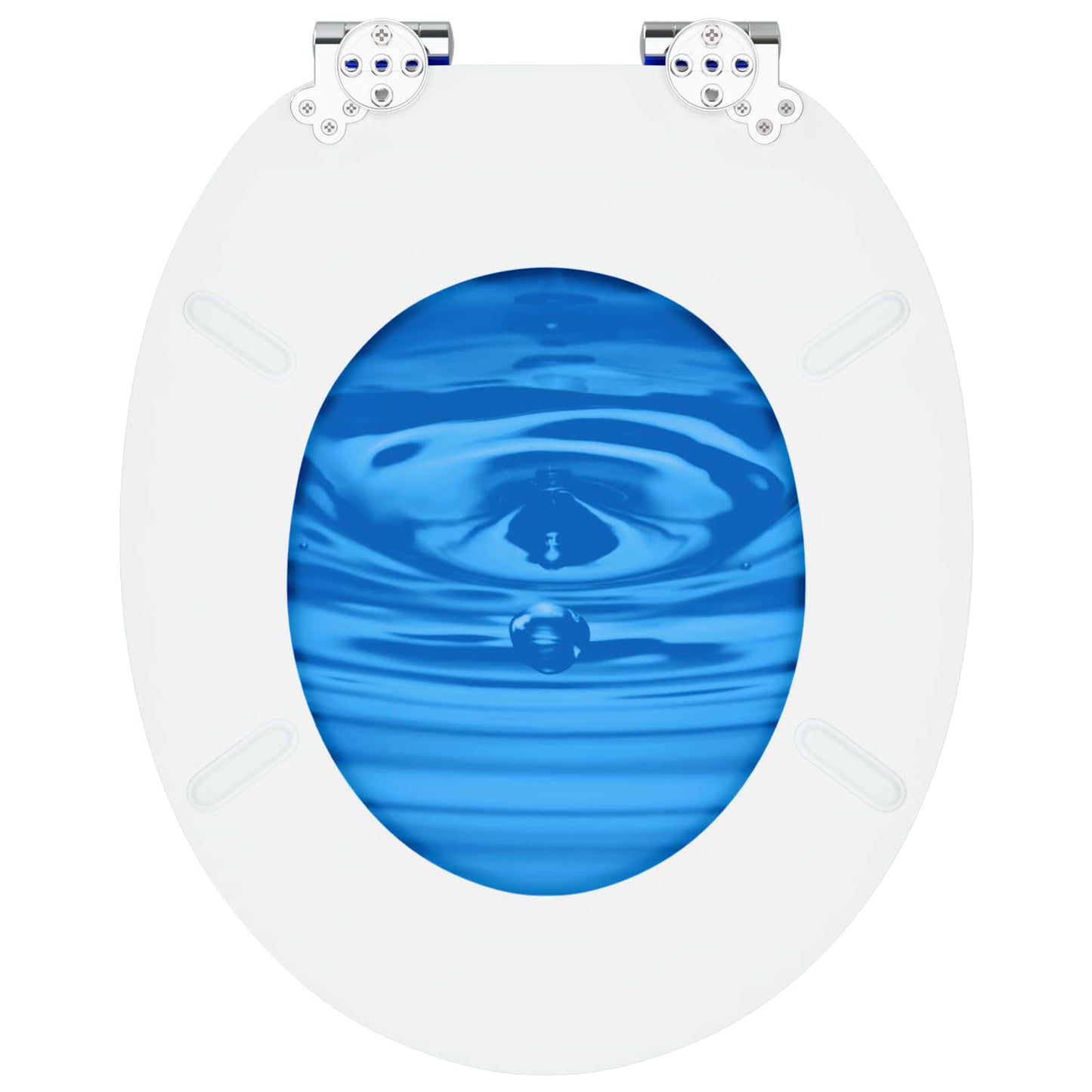 Blødt lukket toiletbræt Blå Dråbe 44 x 38 cm MDF plade