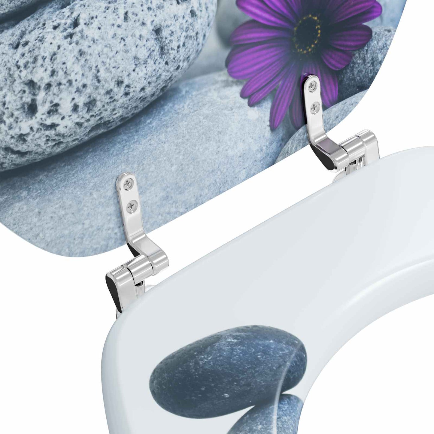 Blødt lukket toiletbræt Grå 44 x 38 cm MDF plade