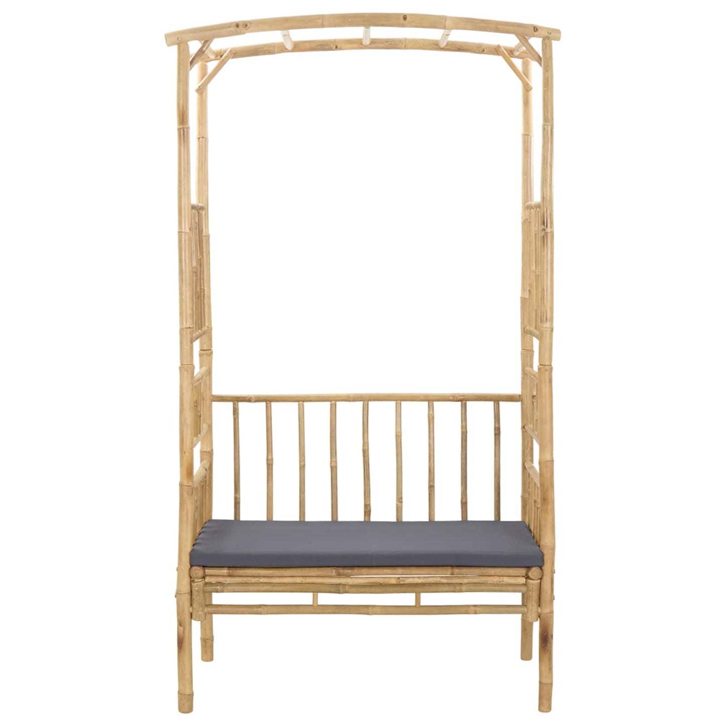 Havebue med Bænk Mørkegrå 115 x 50 x 205 cm Bambus