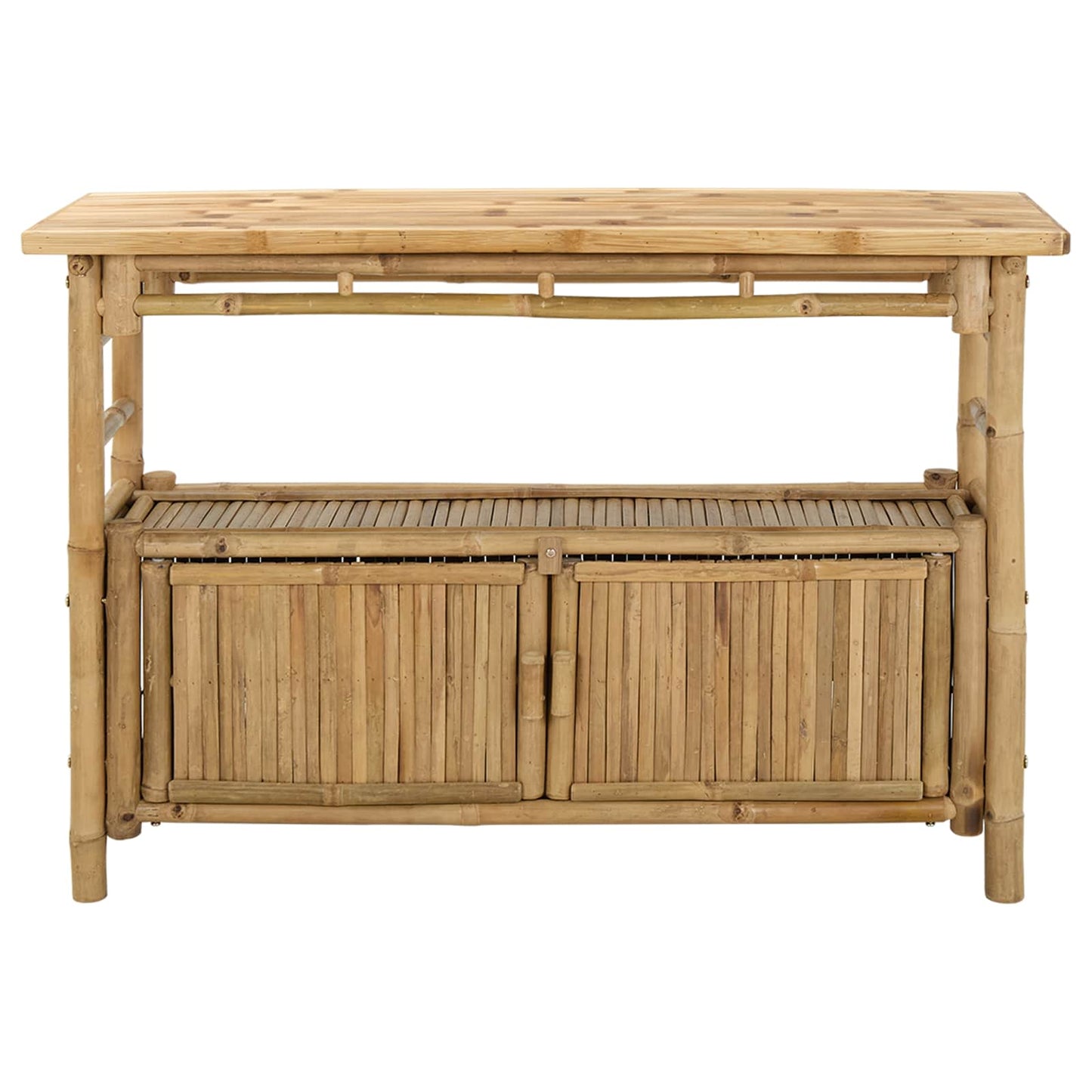 Konsolbord med hylde Naturfarvet 110 x 35 x 75 cm Bambus