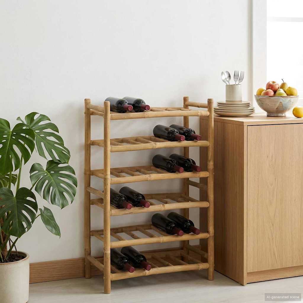 Vinfad Naturfarvet 57 x 29,5 x 72 cm Bambus