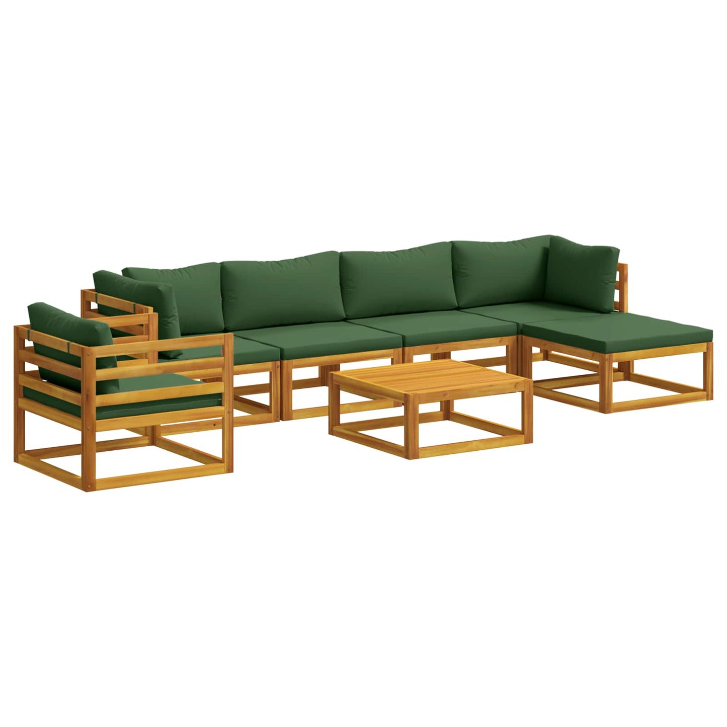 Sofa Sæt 7 stk. Naturfarvet Massivt Akacietræ