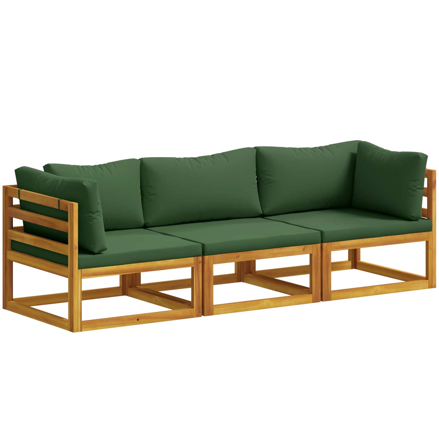 Sofa Sæt 3 stk. Naturfarvet Massivt Akacietræ