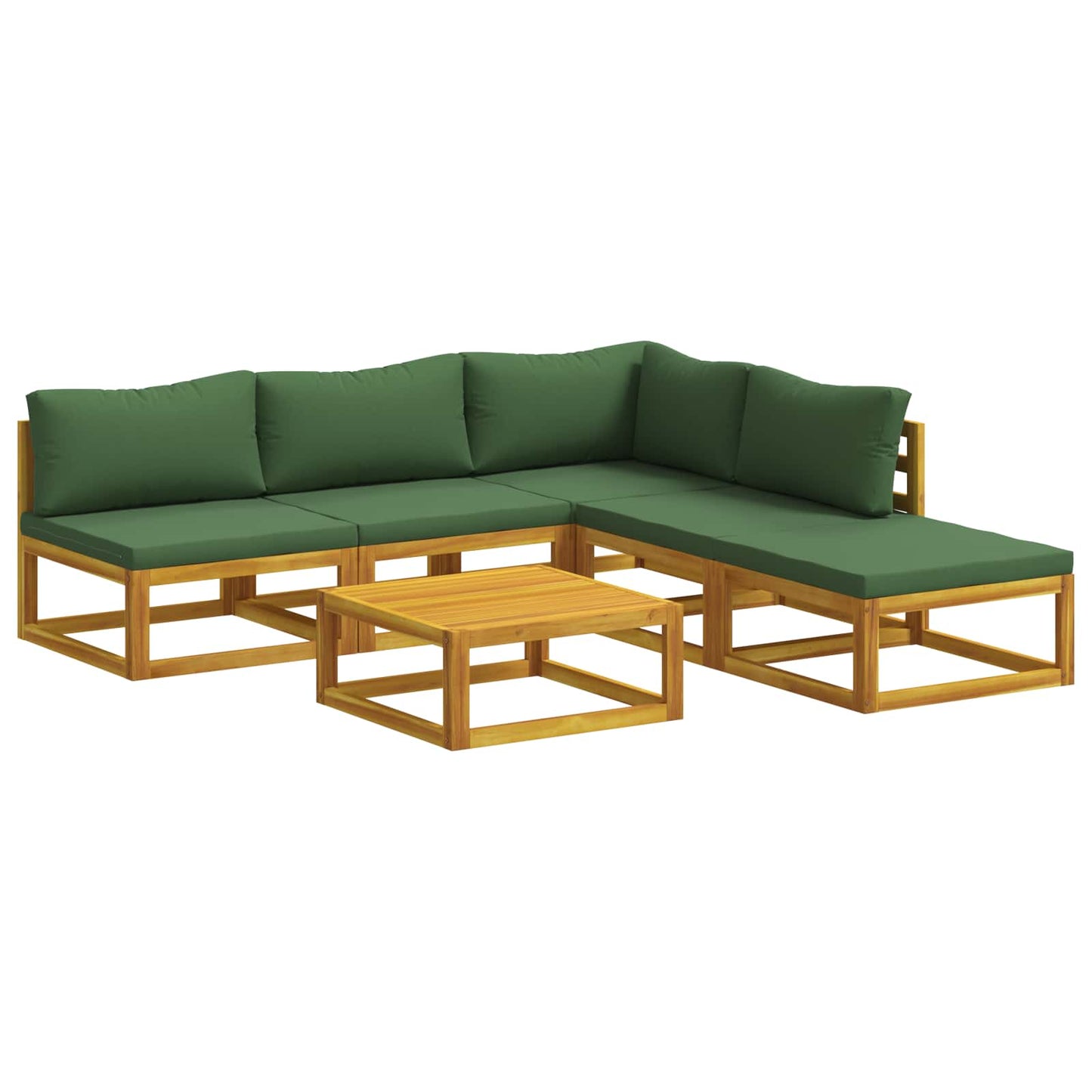 Sofa Sæt 6 stk. Naturfarvet Massivt Akacietræ