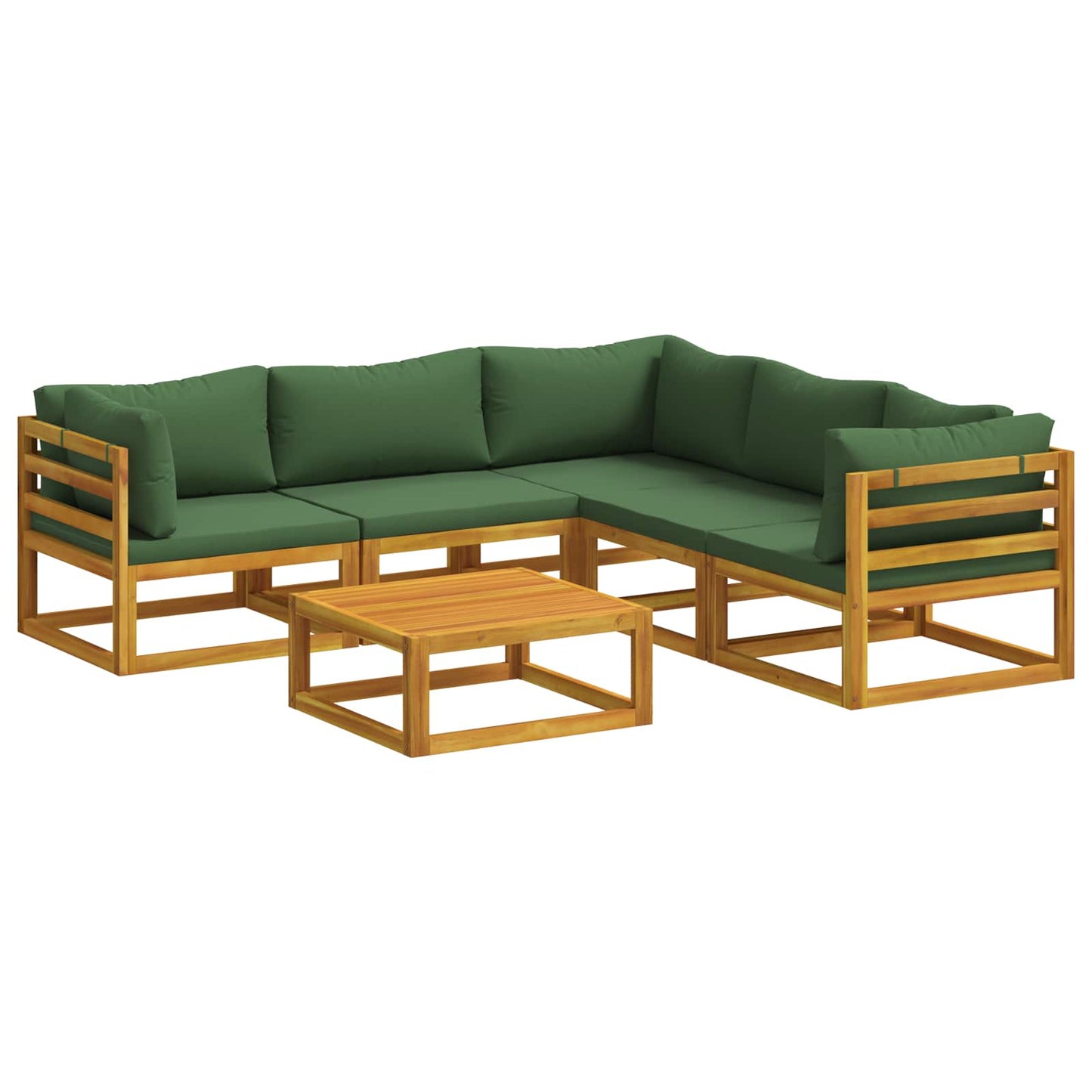 Sofa Sæt 6 stk. Naturfarvet Massivt Akacietræ