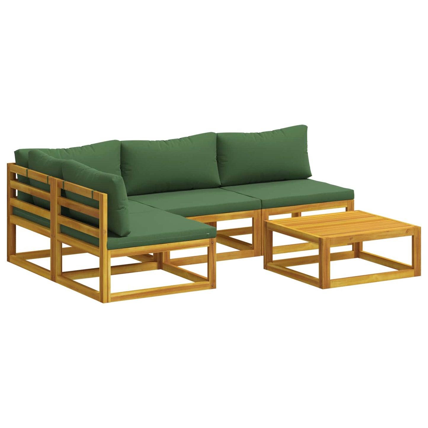 Sofa Sæt 5 stk. Naturfarvet Massivt Akacietræ