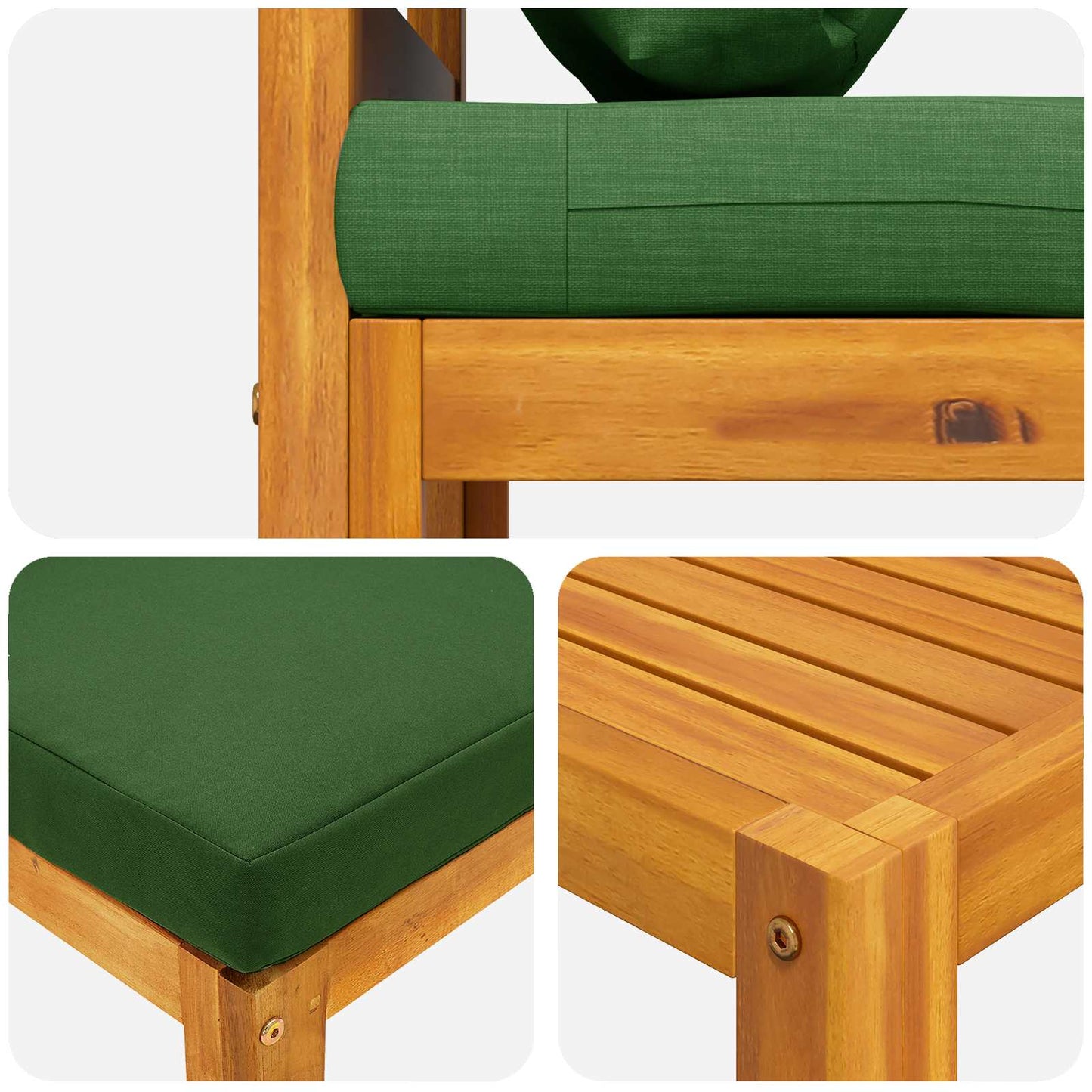 Sofa Sæt 4 stk. Naturfarvet Massivt Akacietræ