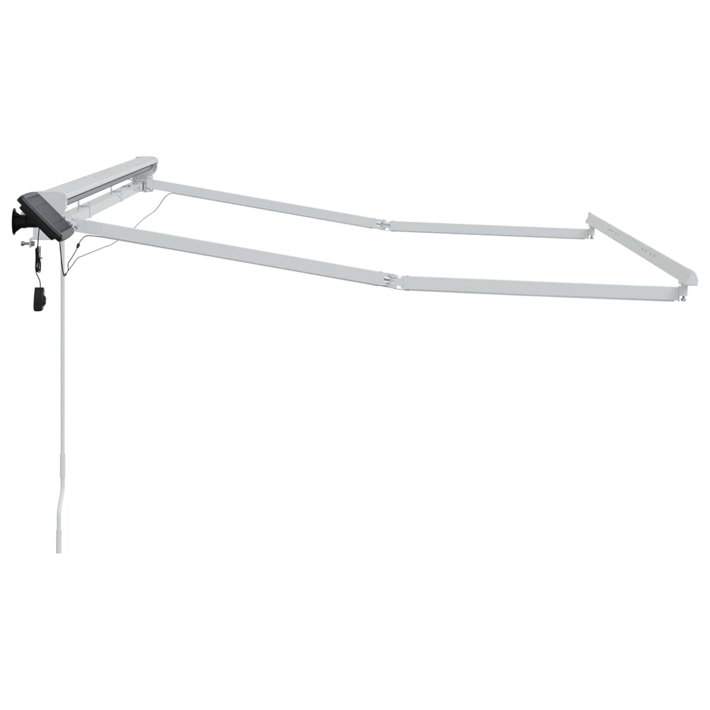 Manuel markise-ramme med LED-lys Hvid 3,5 x 2 m Aluminium