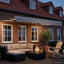 Manuel markise-ramme med LED-lys Hvid 3,5 x 2,5 m Aluminium