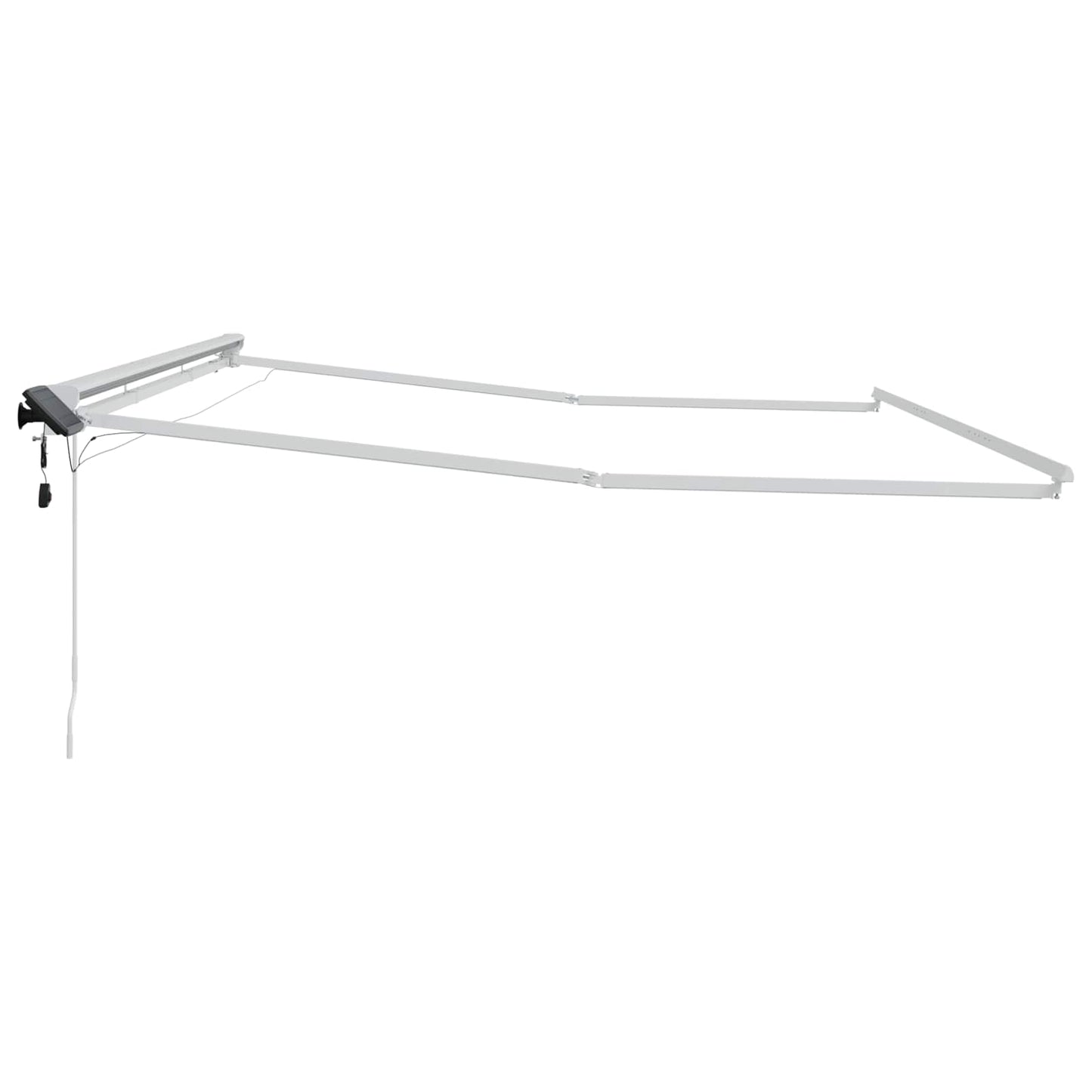 Manuel markise-ramme med LED-lys Hvid 4,5 × 3,5 m Aluminium