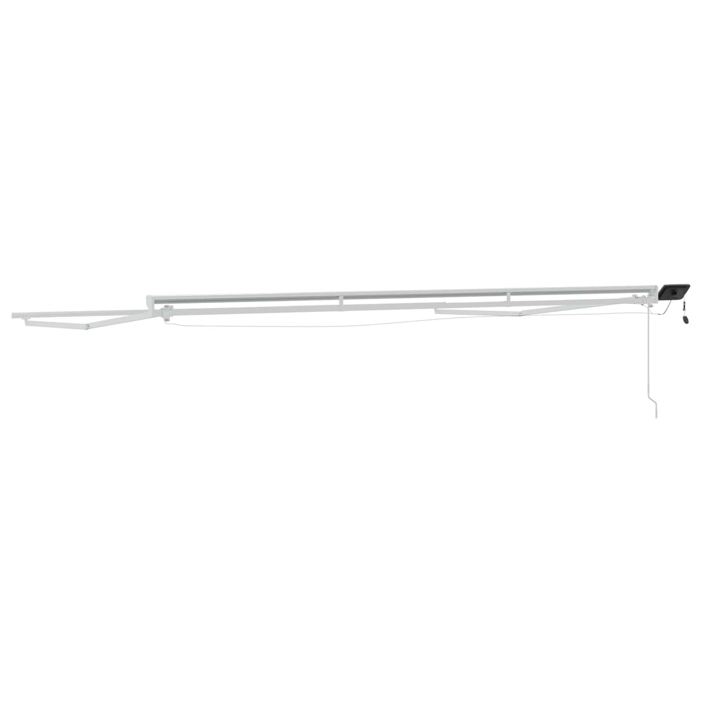 Manuel markise-ramme med LED-lys Hvid 5 × 3,5 m Aluminium