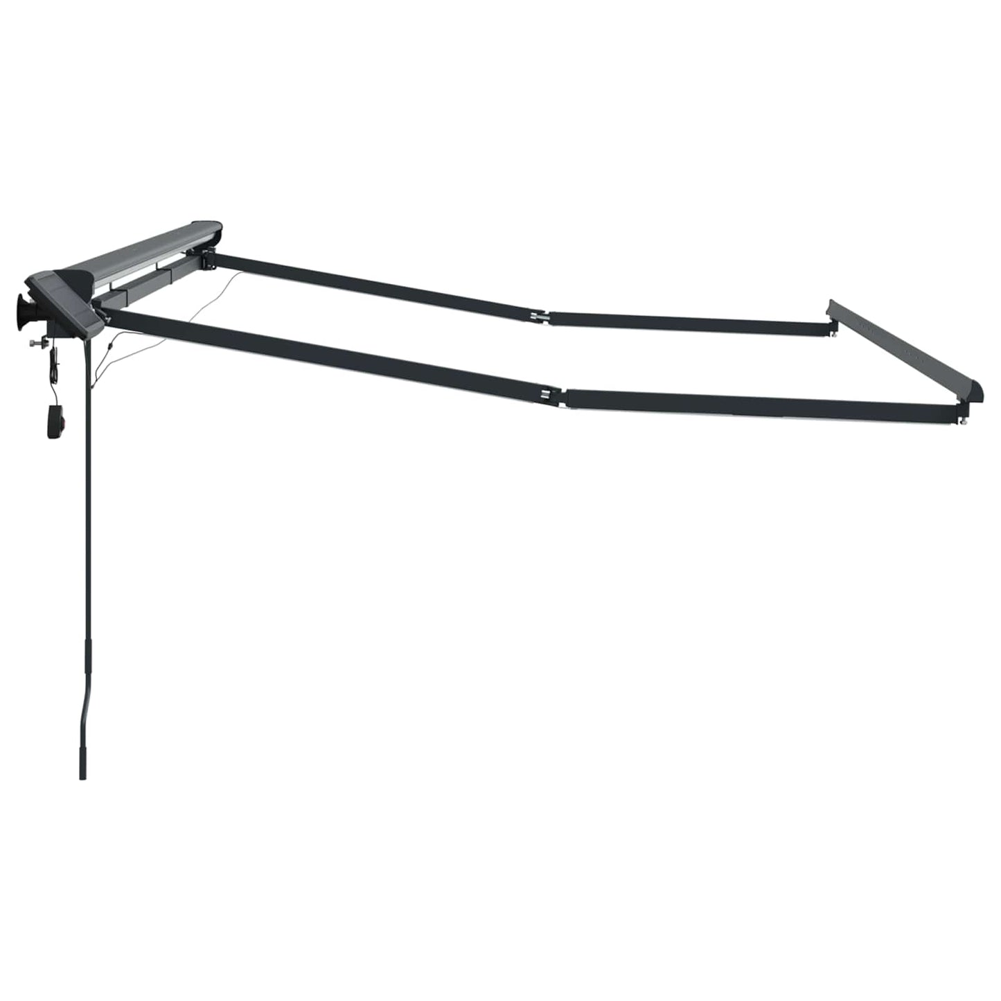 Manuel markise-ramme med LED-lys Antracit 2,5 x 2 m Aluminium