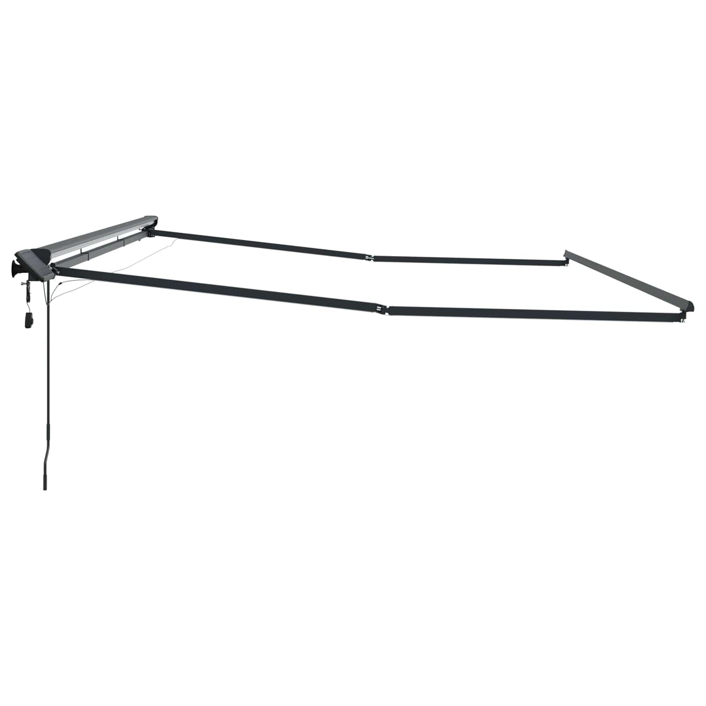 Manuel markise-ramme med LED-lys Antracit 4 × 3 m Aluminium