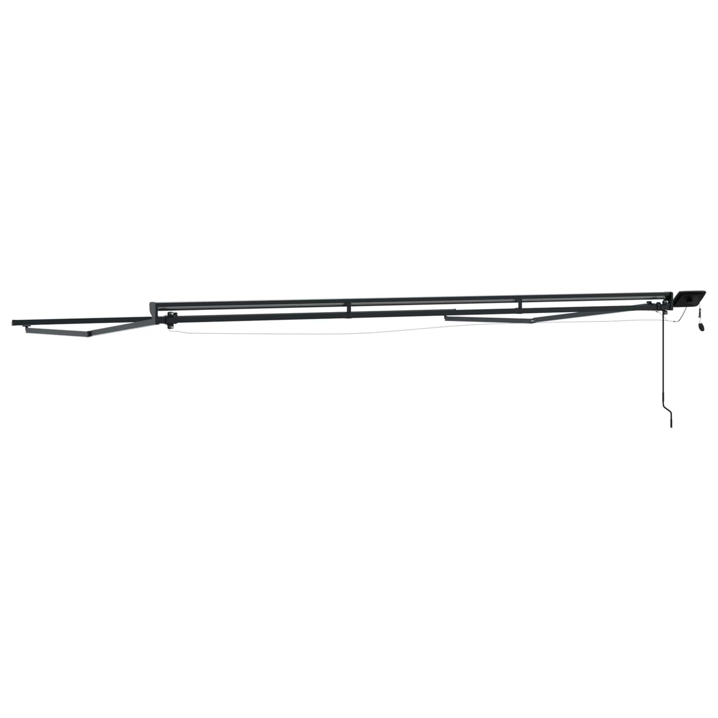Manuel markise-ramme med LED-lys Antracit 5 x 3 m Aluminium