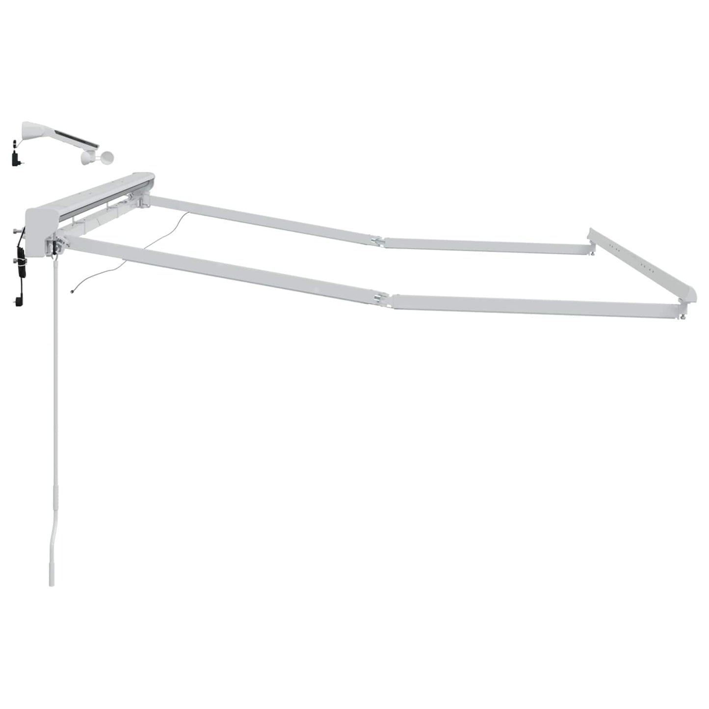 Elektrisk Markisedugramme med LED Hvid 3,5 x 2 m Aluminium