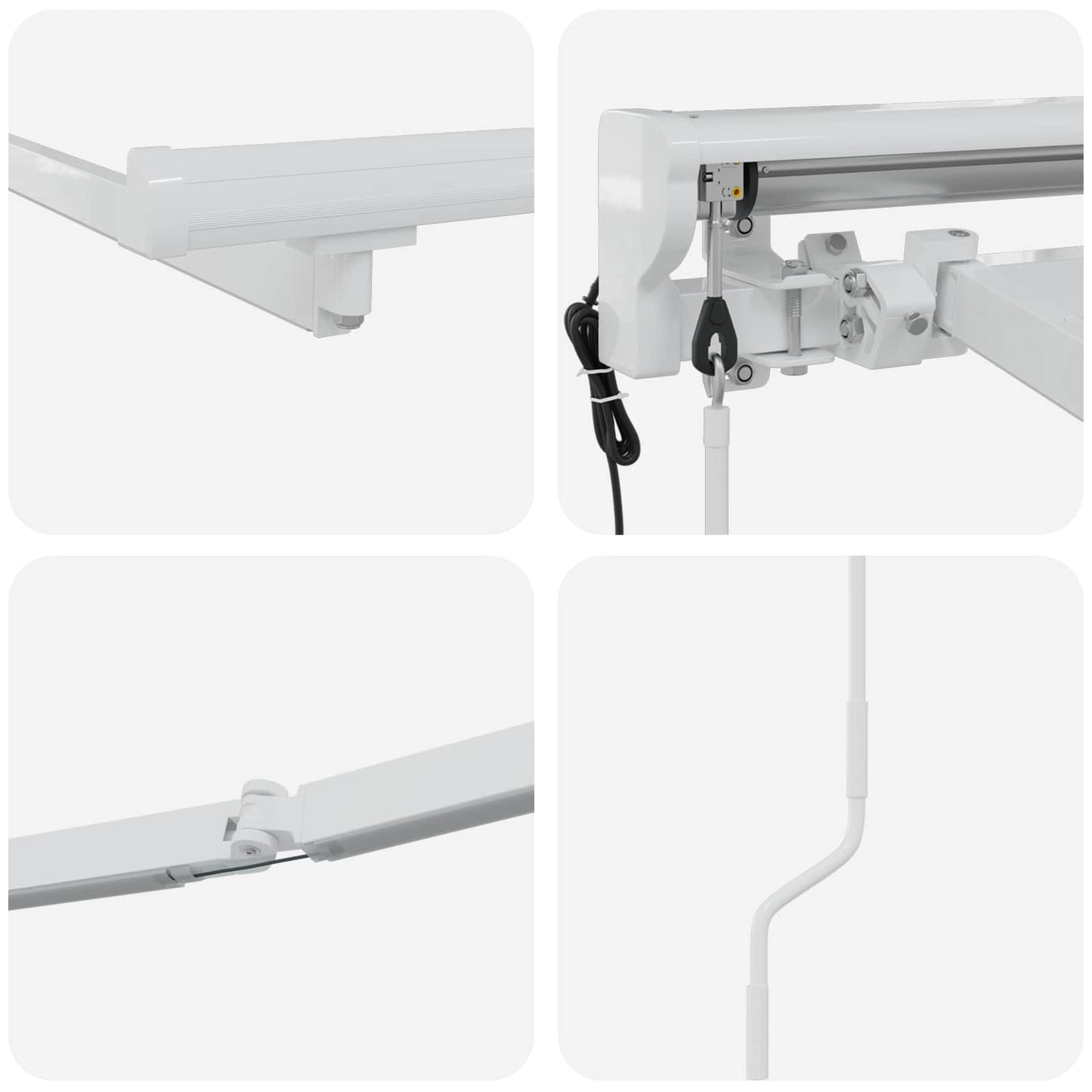 Elektrisk Markisedugramme med LED Hvid 4,5 × 3,5 m Aluminium
