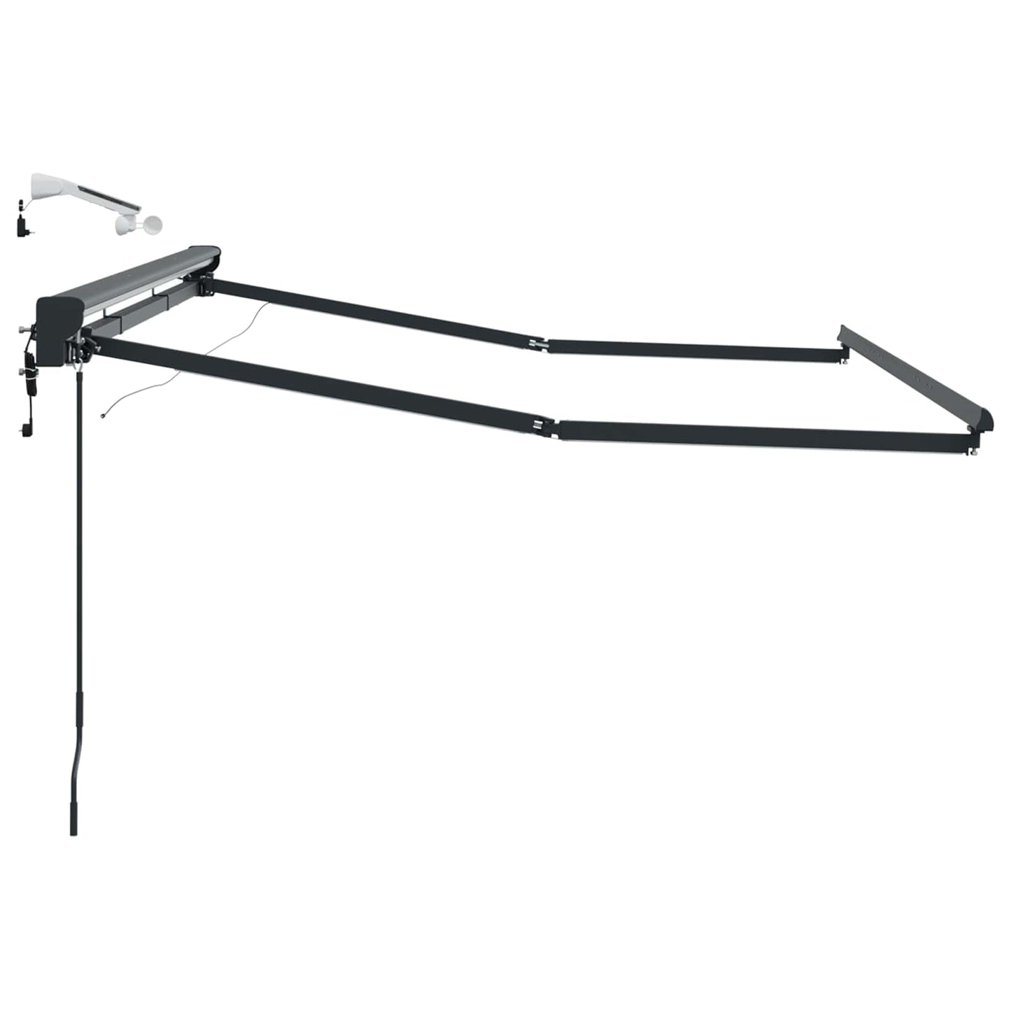 Elektrisk Markisedugramme med LED Antracit 3,5 x 2 m Aluminium