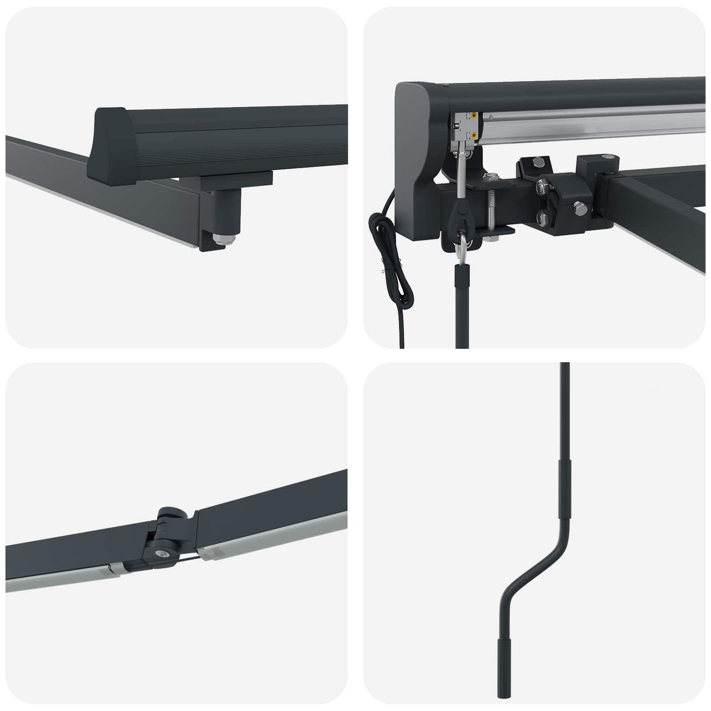 Elektrisk Markisedugramme med LED Antracit 4 × 3 m Aluminium