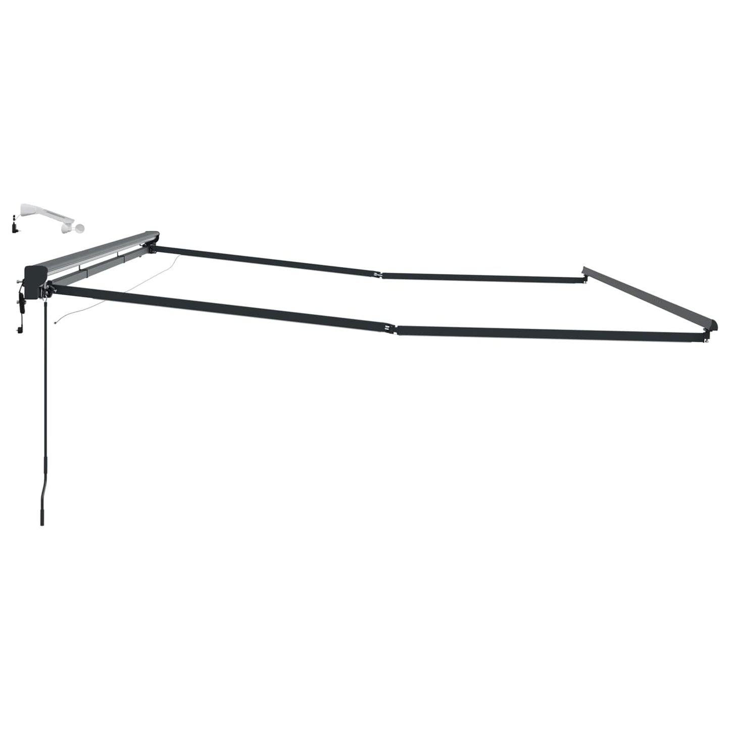 Elektrisk Markisedugramme med LED Antracit 4 × 3 m Aluminium