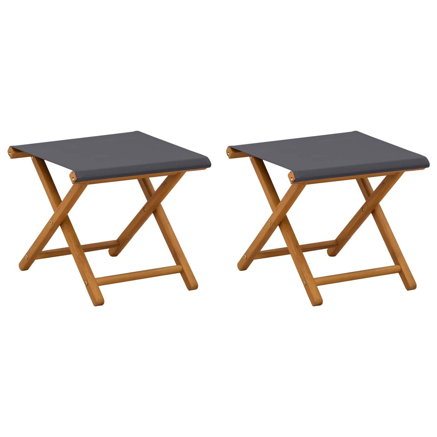 Havestol 2 pcs Massiv Eucalyptus Træ Grå